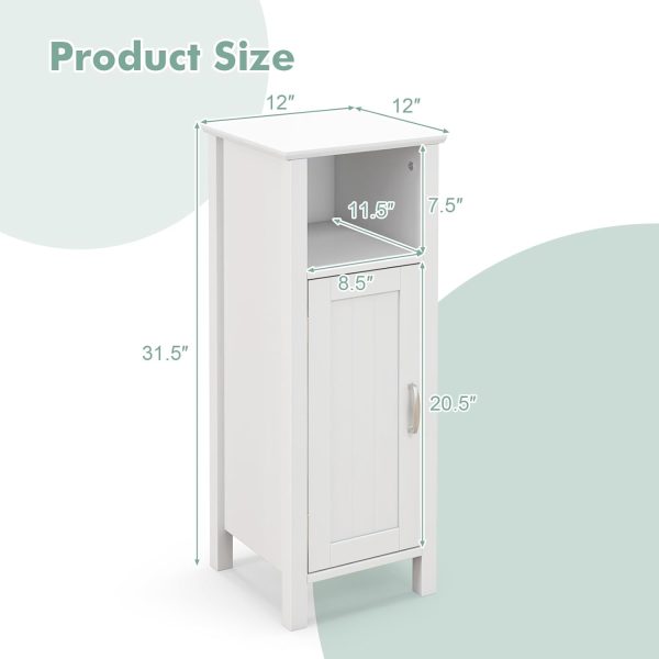 Bathroom Storage  - Corner Unit with Open Compartment, Adjustable Shelf, Anti-toppling Device, Freestanding Small Storage Organizer for Living Room, Floor  (White) - Image 3