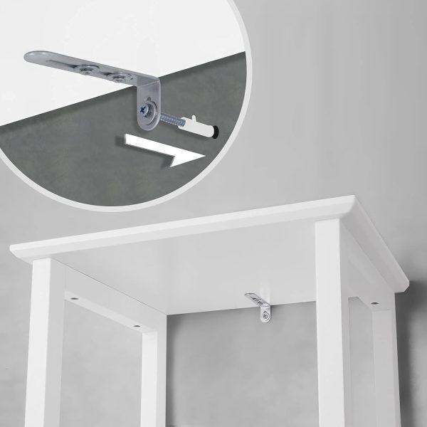 Floor , Multifunctional Bathroom Storage  with 3-Tier Shelf, Free-Standing Linen Tower,  Cupboard, White UBBC63WT - Image 8
