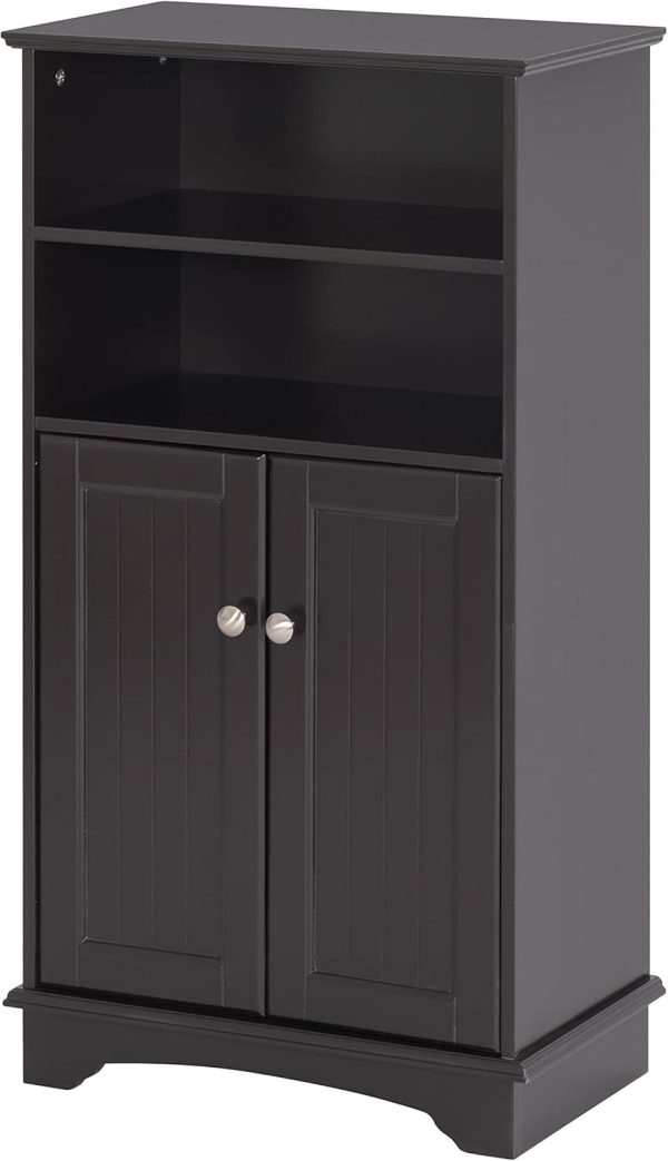 Bathroom Storage , Floor Wood  with Doors and Adjustable Shelves, Freestanding Storage  Organizer for Bathroom, Entryway, Living Room () - Image 3