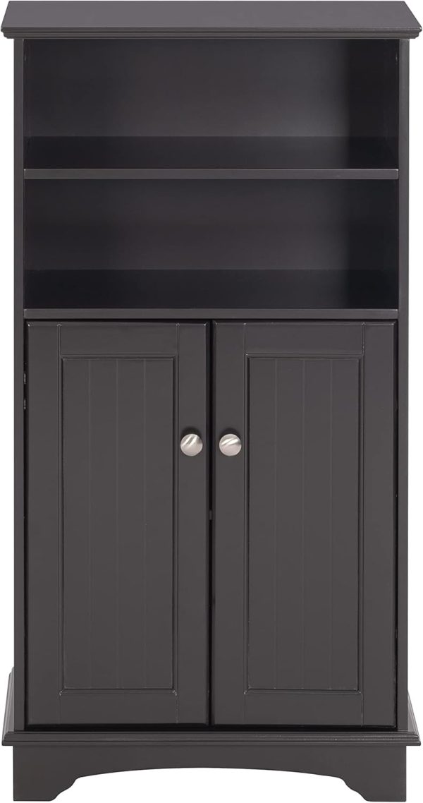 Bathroom Storage , Floor Wood  with Doors and Adjustable Shelves, Freestanding Storage  Organizer for Bathroom, Entryway, Living Room () - Image 5