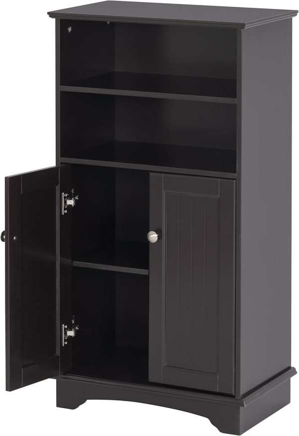 Bathroom Storage , Floor Wood  with Doors and Adjustable Shelves, Freestanding Storage  Organizer for Bathroom, Entryway, Living Room () - Image 8