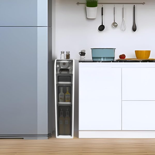 3-Tier Bathroom Floor ,  Bathroom Storage , Mobile and No Installation Required, Perfect for Small Space Laundry Rooms, Toilet Areas, and Living Room Gaps - Image 2