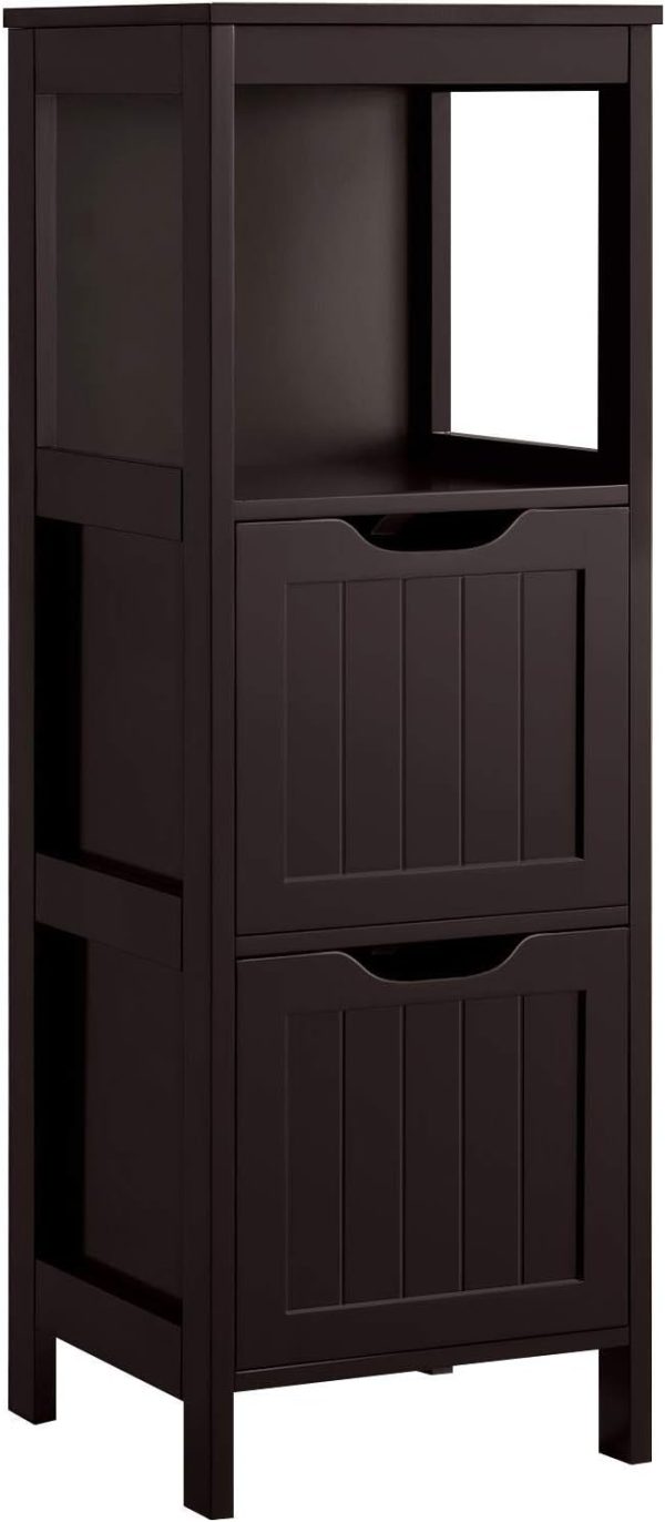 Bathroom Floor ,  Storage  with 2 Drawers and 1 Shelf, Multifunctional Side Organizer Rack Stand Table, D11.8xW11.8xH35 Inches