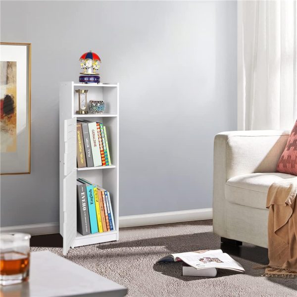 White Floor Standing Waterproof Bathroom s,Storage Accessories  for Bathroom,Furniture for Bathroom Bedroom Hallway,Storage Cupboard Unit with Daily use Layer 29x7.9x9.5inch - Image 5