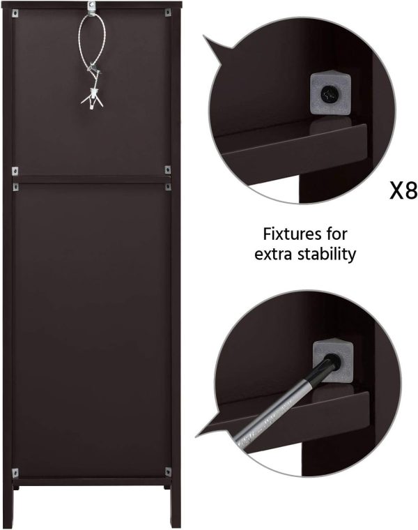Bathroom Floor ,  Storage  with 2 Drawers and 1 Shelf, Multifunctional Side Organizer Rack Stand Table, D11.8xW11.8xH35 Inches - Image 7