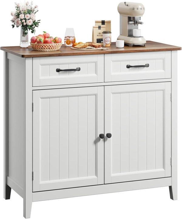 Kitchen Sideboard Buffet , 32'' H Large Kitchen Storage Island and Adjustable Shelf, Modern Coffee Bar for Kitchen, Dining Room, Bathroom, Entryway, - Image 7