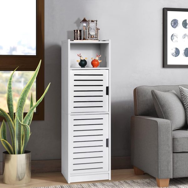 White Floor Standing Waterproof Bathroom s,Storage Accessories  for Bathroom,Furniture for Bathroom Bedroom Hallway,Storage Cupboard Unit with Daily use Layer 29x7.9x9.5inch - Image 4