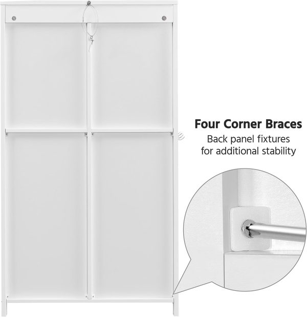 Bathroom Floor  42??, Freestanding Storage  with 3 Drawers, 2 Open Shelves and 2 Doors,  Storage Organizer with Adjustable Shelves for Bathroom, Living Room, Kitchen - Image 9