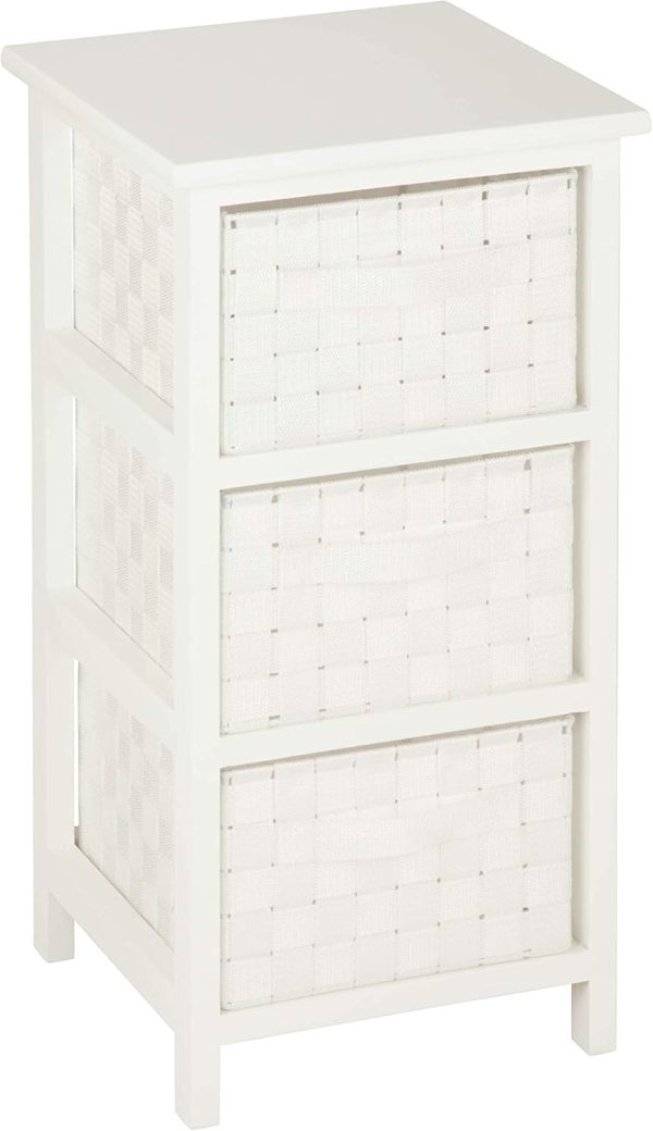 Honey-Can-Do Small Storage  with  Frame & Woven Fabric Drawers, White OFC-09219, 30 lbs