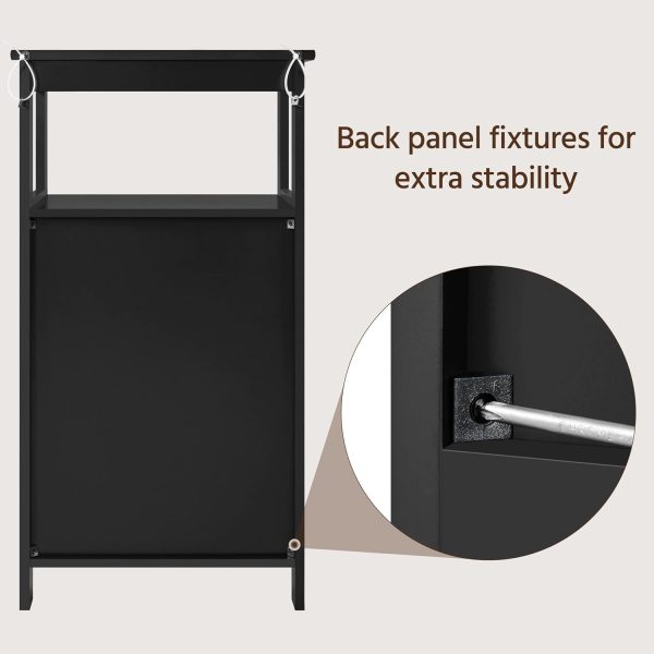 4-Tier Bathroom Floor Storage , Bathroom Free Standing Storage Organizer with Single Door and Adjustable Shelf,  Side  for Living Room, Bathroom, Kitchen, Hallway, Black - Image 8