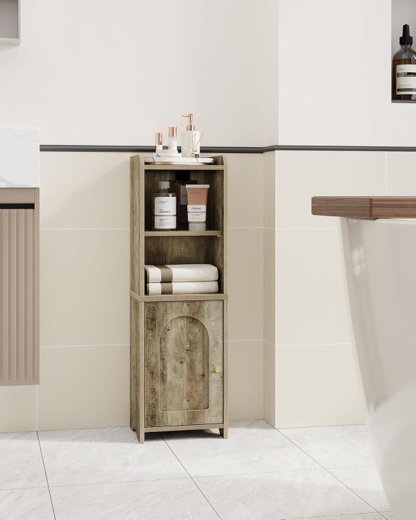 Bathroom Storage , Corner Floor  with Doors and Adjustable Shelf,  Toilet Paper , Bathroom Organizer for Small Spaces, Greige BC39705X - Image 7