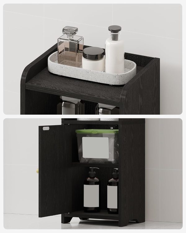 Bathroom Storage , Corner Floor  with Doors and Adjustable Shelf,  Toilet Paper , Bathroom Organizer for Small Spaces, Black BC39704X - Image 6