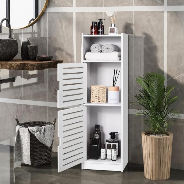 White Floor Standing Waterproof Bathroom s,Storage Accessories  for Bathroom,Furniture for Bathroom Bedroom Hallway,Storage Cupboard Unit with Daily use Layer 29x7.9x9.5inch - Image 8