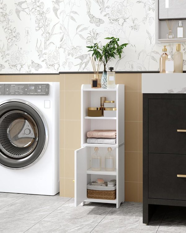 Bathroom Storage , Corner Floor  with Doors and Adjustable Shelf,  Toilet Paper , Bathroom Organizer for Small Spaces, White BC39713X - Image 3