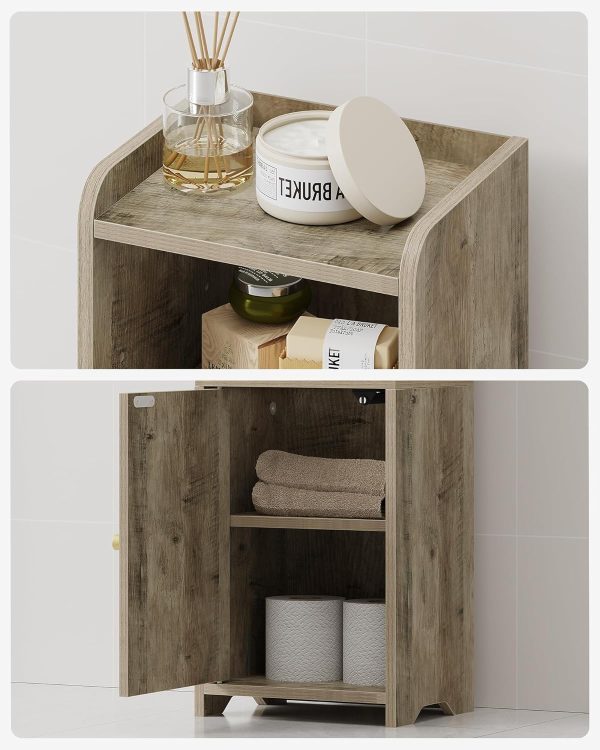 Bathroom Storage , Corner Floor  with Doors and Adjustable Shelf,  Toilet Paper , Bathroom Organizer for Small Spaces, Greige BC39705X - Image 6