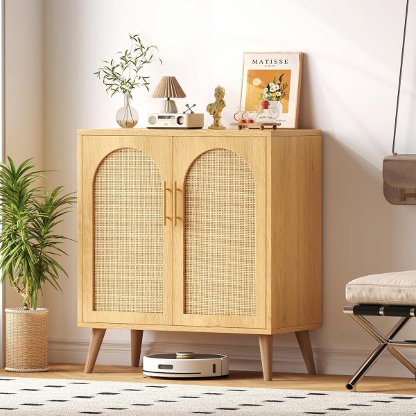 Storage  with Adjustable Shelf, Bathroom Floor  with 2 Doors, Freestanding Sideboard , Accent  for Living Room, Entryway, Natural KES010MCWG - Image 3