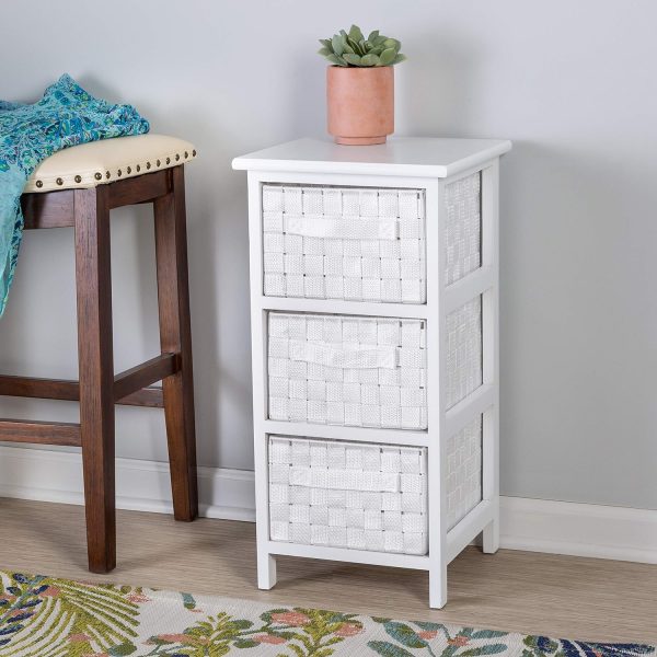 Honey-Can-Do Small Storage  with  Frame & Woven Fabric Drawers, White OFC-09219, 30 lbs - Image 2