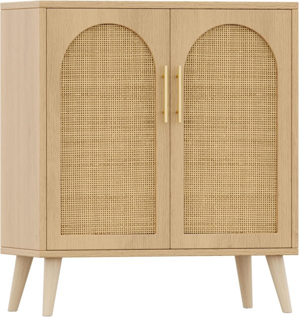 Storage  with Adjustable Shelf, Bathroom Floor  with 2 Doors, Freestanding Sideboard , Accent  for Living Room, Entryway, Natural KES010MCWG - Image 7